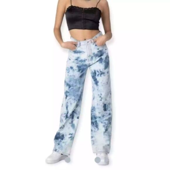 Adika Washy Tie-Dye Wide Leg High Rise Jeans Size Medium - Picture 1 of 11
